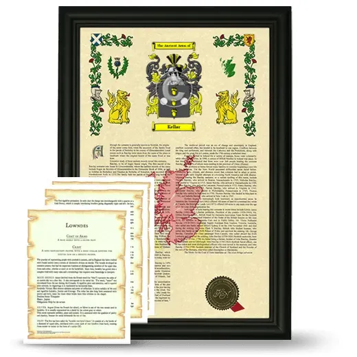 Kellar Framed Armorial History and Symbolism - Black