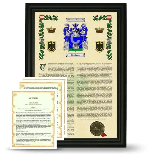 Kerchner Framed Armorial History and Symbolism - Black