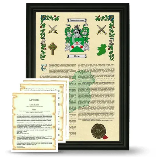 Kerin Framed Armorial History and Symbolism - Black