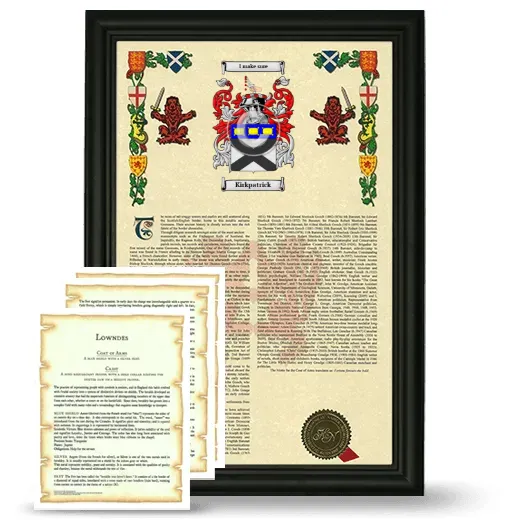 Kirkpatrick Framed Armorial History and Symbolism - Black