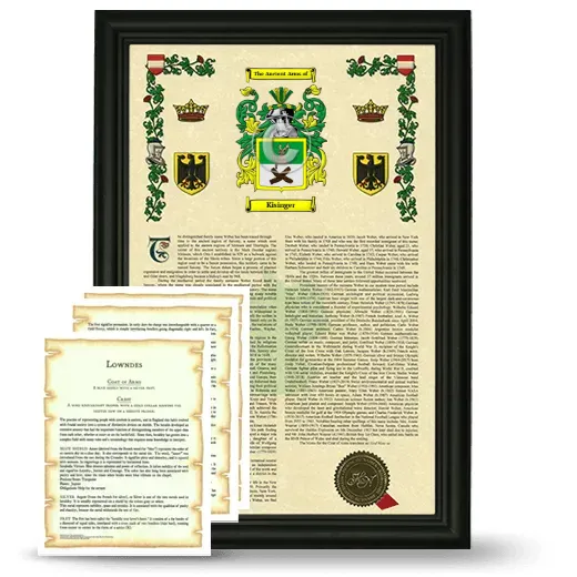 Kisinger Framed Armorial History and Symbolism - Black