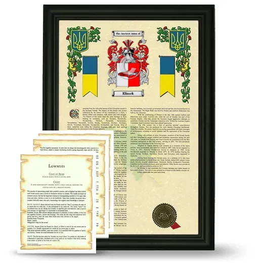Klimek Framed Armorial History and Symbolism - Black