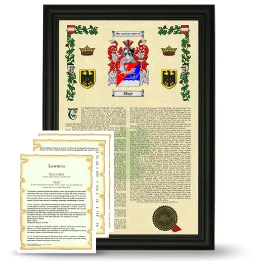 Kluge Framed Armorial History and Symbolism - Black
