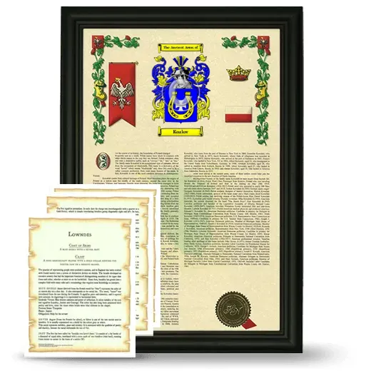 Kozlov Framed Armorial History and Symbolism - Black