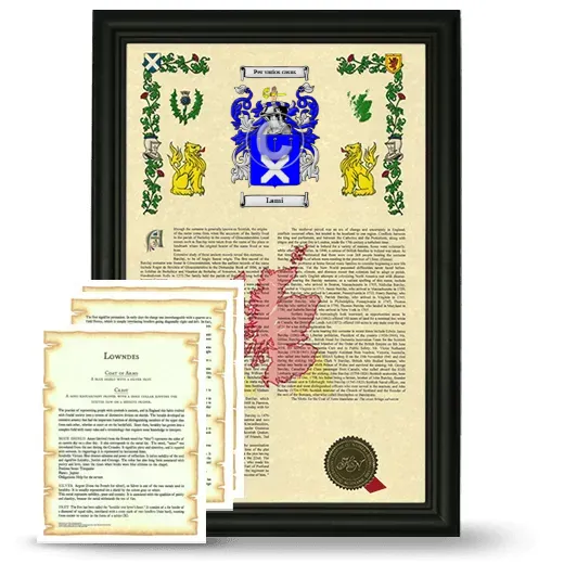 Lami Framed Armorial History and Symbolism - Black