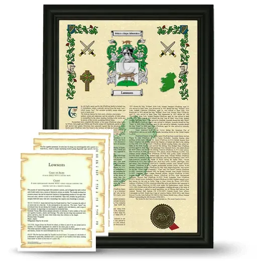 Lannan Framed Armorial History and Symbolism - Black