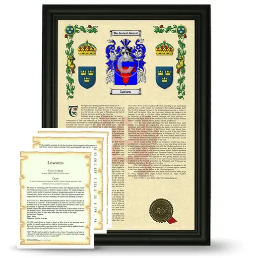 Larsen Framed Armorial History and Symbolism - Black