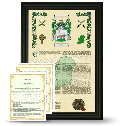 Lenyn Framed Armorial History and Symbolism - Black