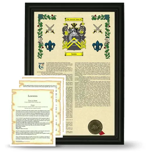 Lestu Framed Armorial History and Symbolism - Black