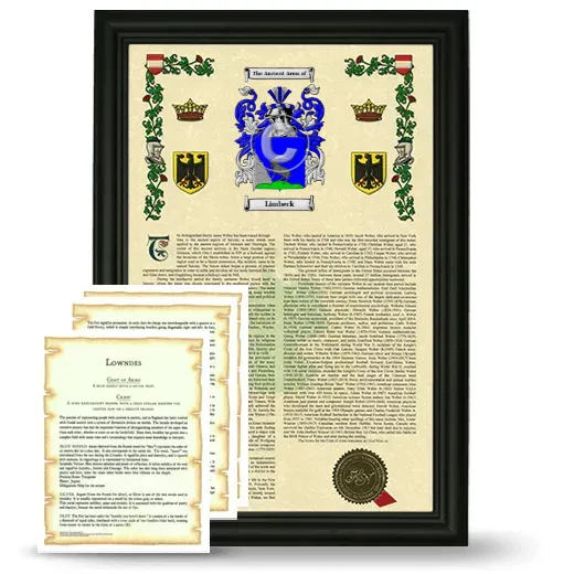 Limbeck Framed Armorial History and Symbolism - Black