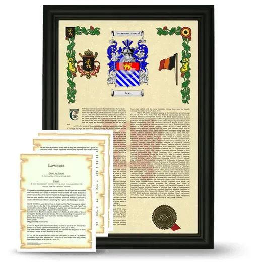 Loo Framed Armorial History and Symbolism - Black