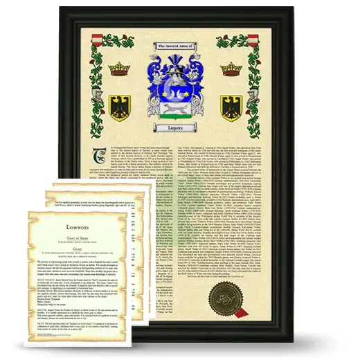Lopers Framed Armorial History and Symbolism - Black