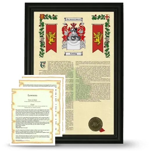 Lowing Framed Armorial History and Symbolism - Black