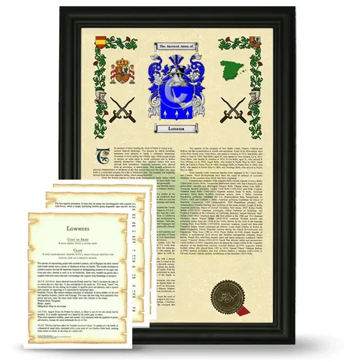 Lozana Framed Armorial History and Symbolism - Black
