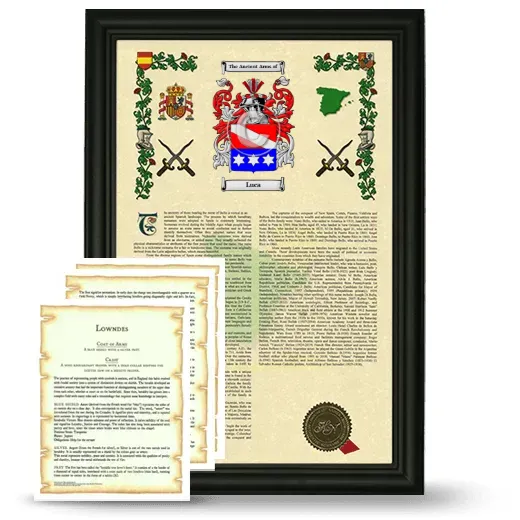 Luca Framed Armorial History and Symbolism - Black