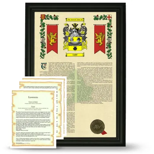 Ludd Framed Armorial History and Symbolism - Black