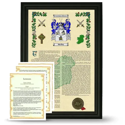 Mackay Framed Armorial History and Symbolism - Black