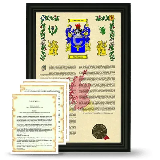MacKenzie Framed Armorial History and Symbolism - Black
