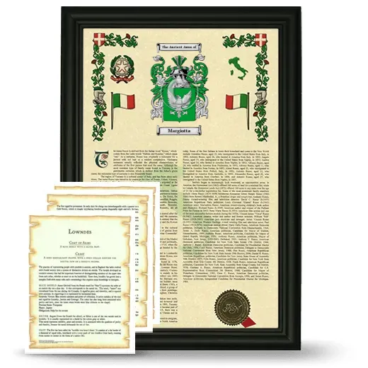 Margiotta Framed Armorial History and Symbolism - Black