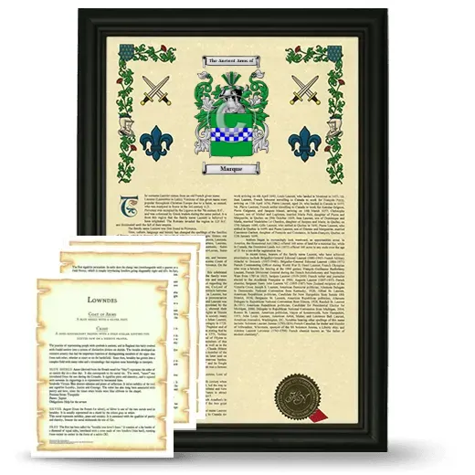 Marque Framed Armorial History and Symbolism - Black