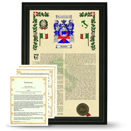 Masiello Framed Armorial History and Symbolism - Black