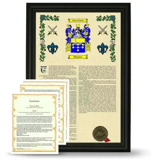 Mayeaux Framed Armorial History and Symbolism - Black