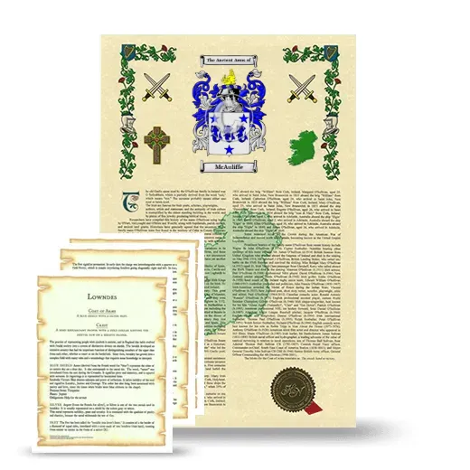 McAuliffe Armorial History and Symbolism package