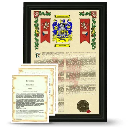 Michalak Framed Armorial History and Symbolism - Black
