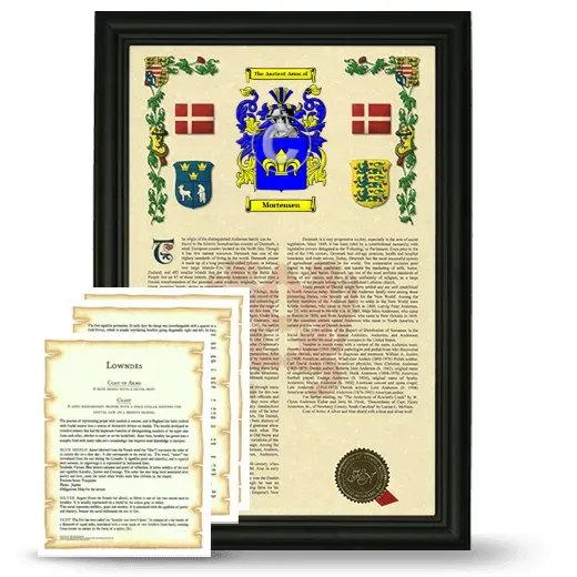 Mortensen Framed Armorial History and Symbolism - Black