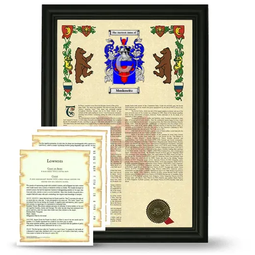 Moskowitz Framed Armorial History and Symbolism - Black