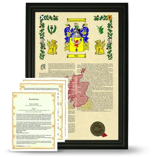 Nair Framed Armorial History and Symbolism - Black