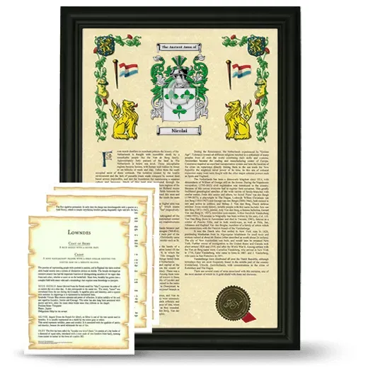 Nicolai Framed Armorial History and Symbolism - Black
