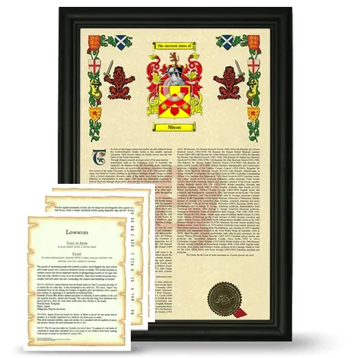 Nixon Framed Armorial History and Symbolism - Black