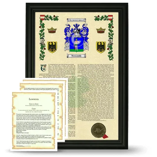 Normandy Framed Armorial History and Symbolism - Black