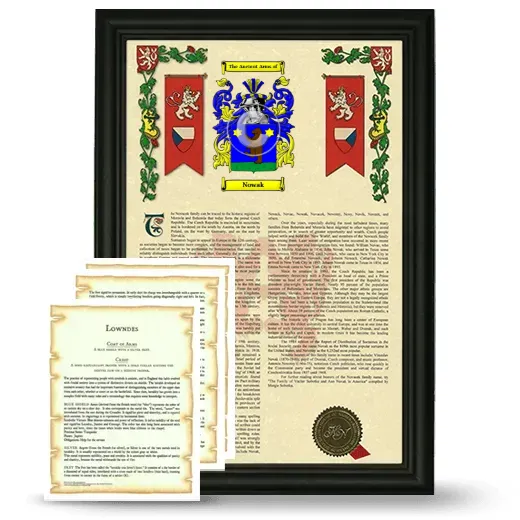 Nowak Framed Armorial History and Symbolism - Black