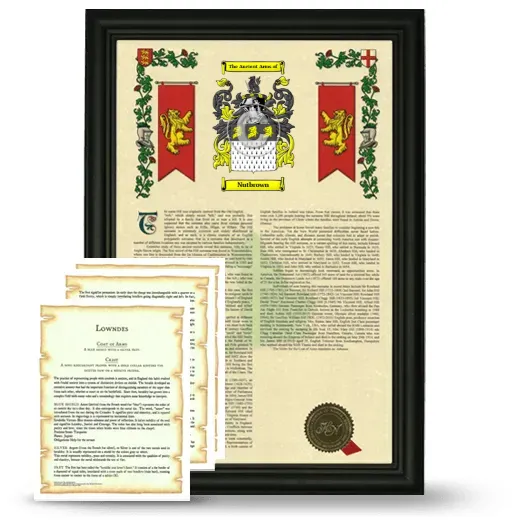 Nutbrown Framed Armorial History and Symbolism - Black