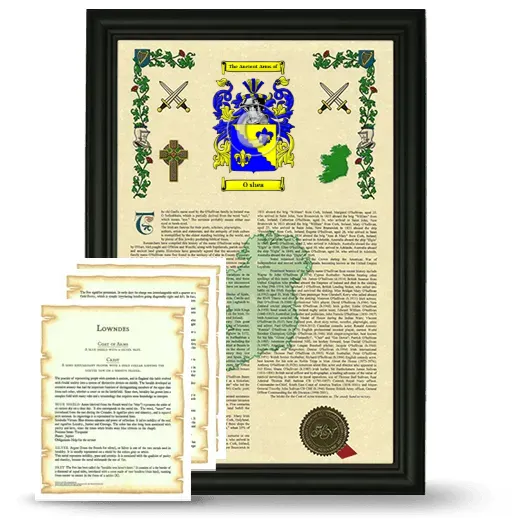 O shea Framed Armorial History and Symbolism - Black