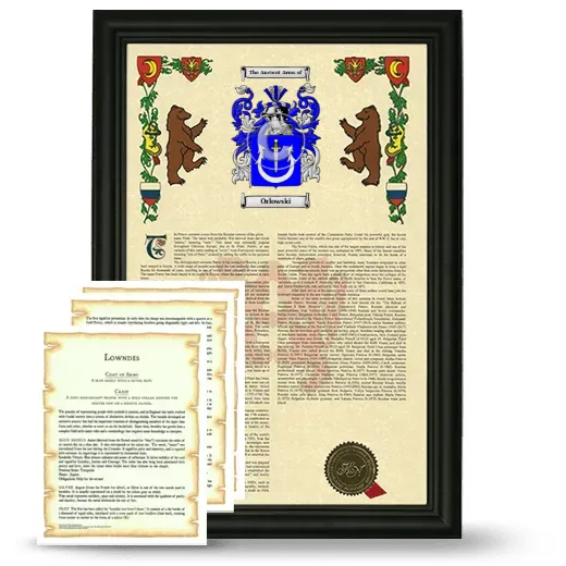 Orlowski Framed Armorial History and Symbolism - Black