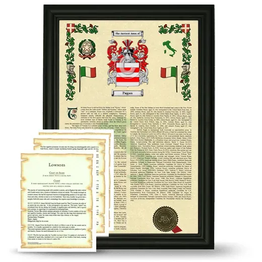 Pagan Framed Armorial History and Symbolism - Black