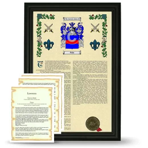 Pain Framed Armorial History and Symbolism - Black