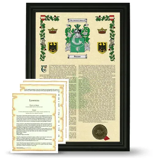 Panzer Framed Armorial History and Symbolism - Black