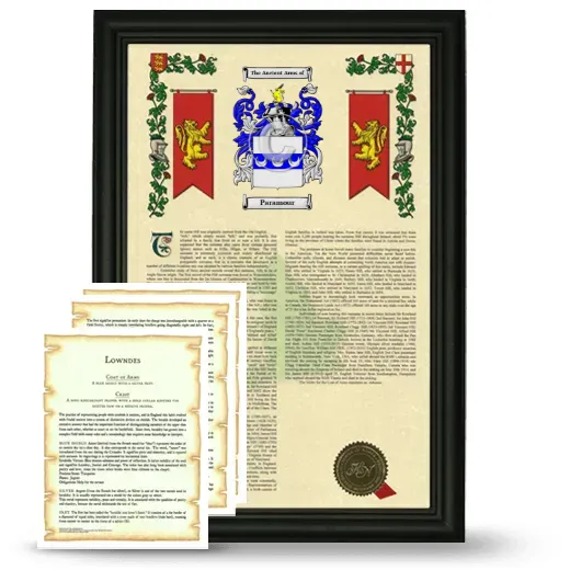 Paramour Framed Armorial History and Symbolism - Black