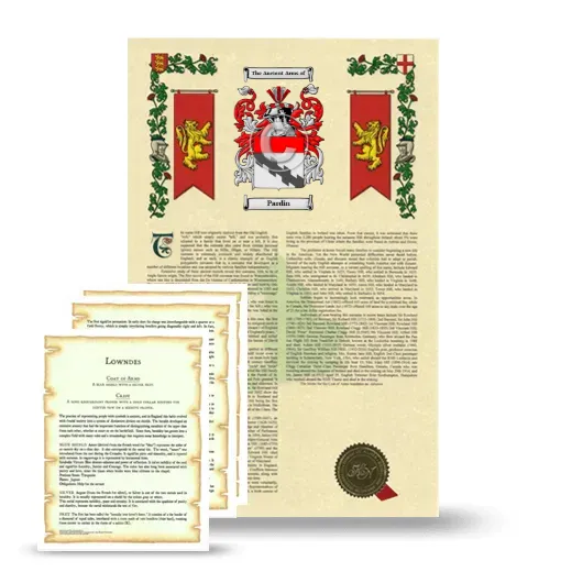 Pardin Armorial History and Symbolism package