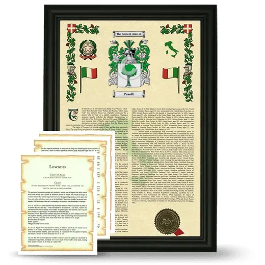 Paselli Framed Armorial History and Symbolism - Black