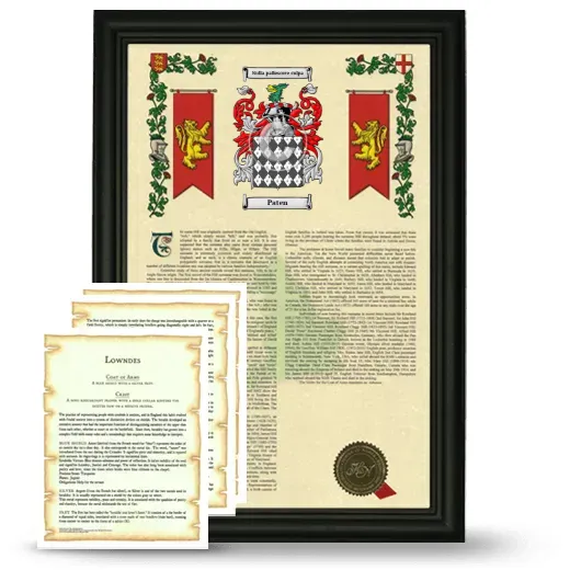 Paten Framed Armorial History and Symbolism - Black