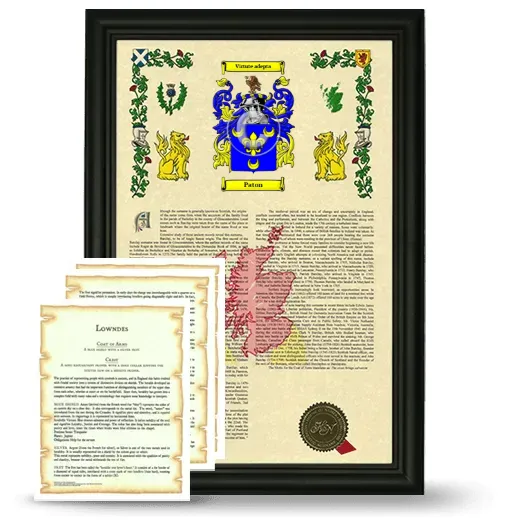 Paton Framed Armorial History and Symbolism - Black