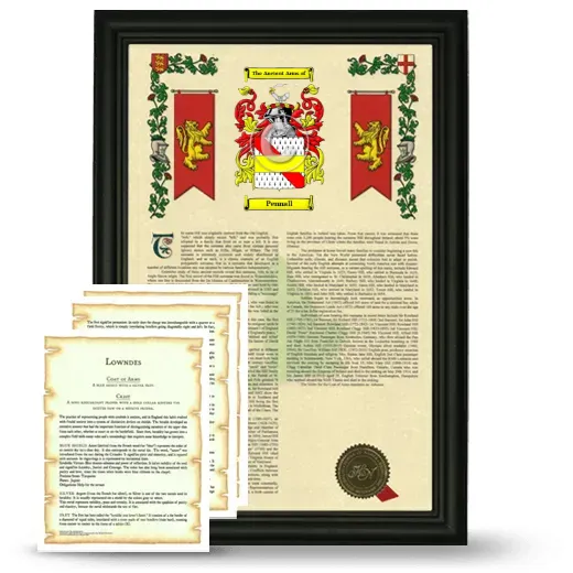 Pennall Framed Armorial History and Symbolism - Black