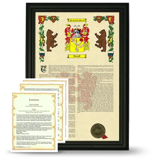 Petroff Framed Armorial History and Symbolism - Black