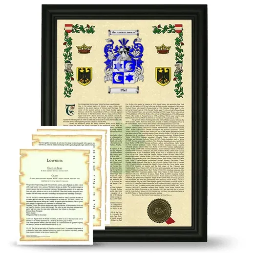 Pfaf Framed Armorial History and Symbolism - Black
