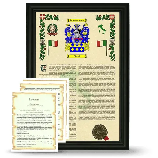 Pizzoli Framed Armorial History and Symbolism - Black